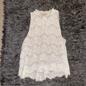 Love Fire High Neck Lace Top